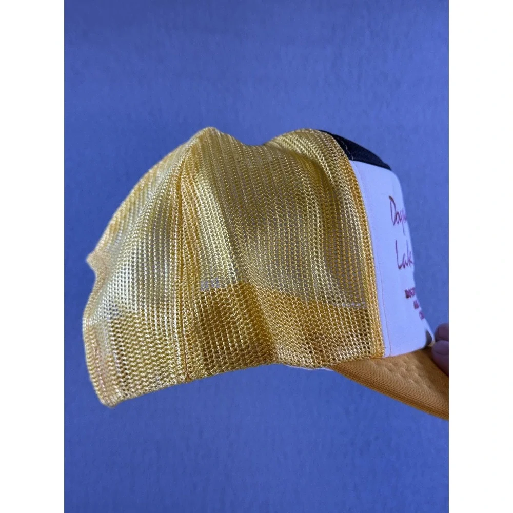 Vintage Dogskin Lake Lodge Debroni's Hat Cap Snap Back Mens‎ One Size Yellow